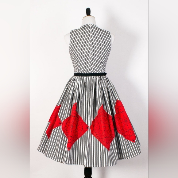 The Oblong Box Shop (TOBS) Picnic in the Park Dress, XL, Striped with - Picture 2 of 3